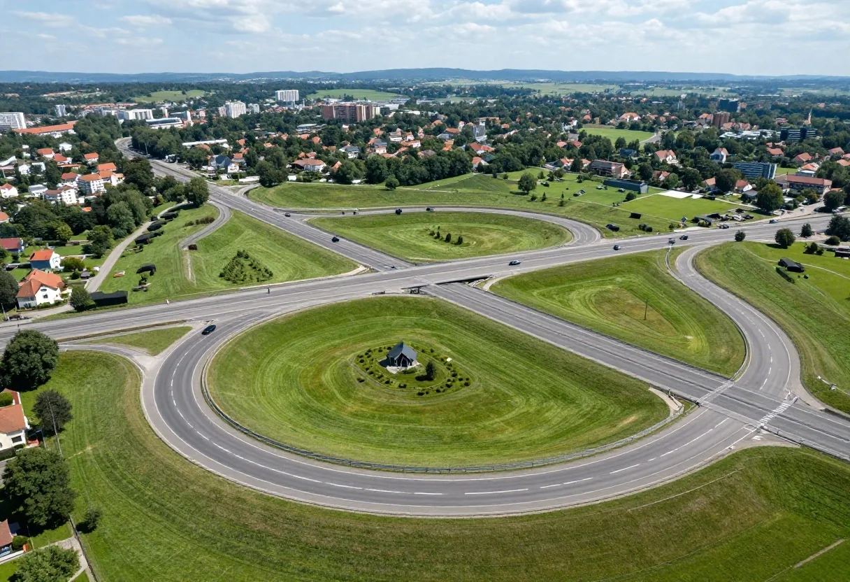 Metropolitan motorway junction and bypass interchange south of Vienna